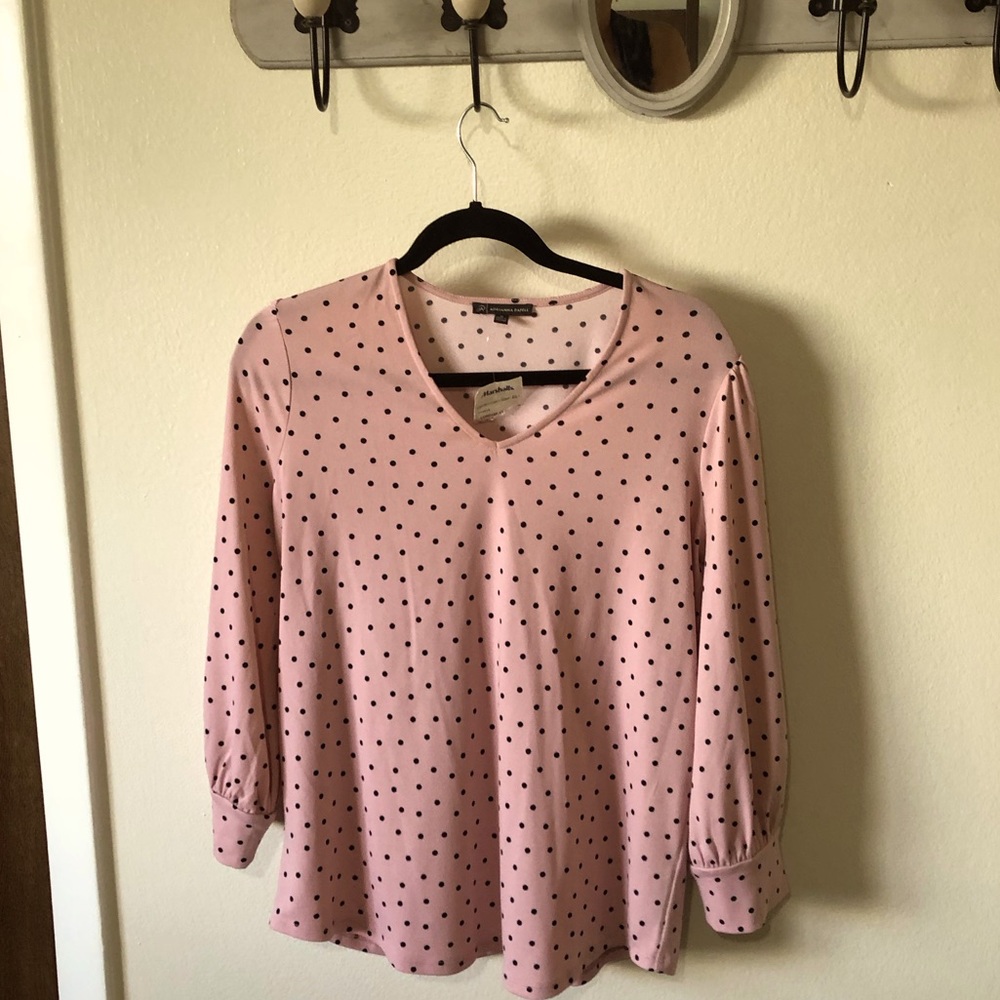 Pink polka dot dress up or down shirt